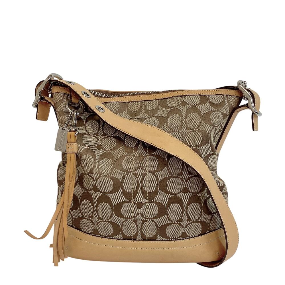 COACH 9362 Signature canvas Shoulder Bag beige canvas Used