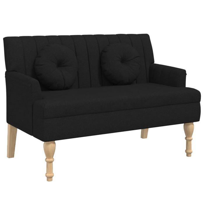 VidaXL Banc avec Coussins, Canapé avec Accoudoir et Dossier, Banquette avec Pieds en Bois, Siège de Salon Salle de Séjour, 372132