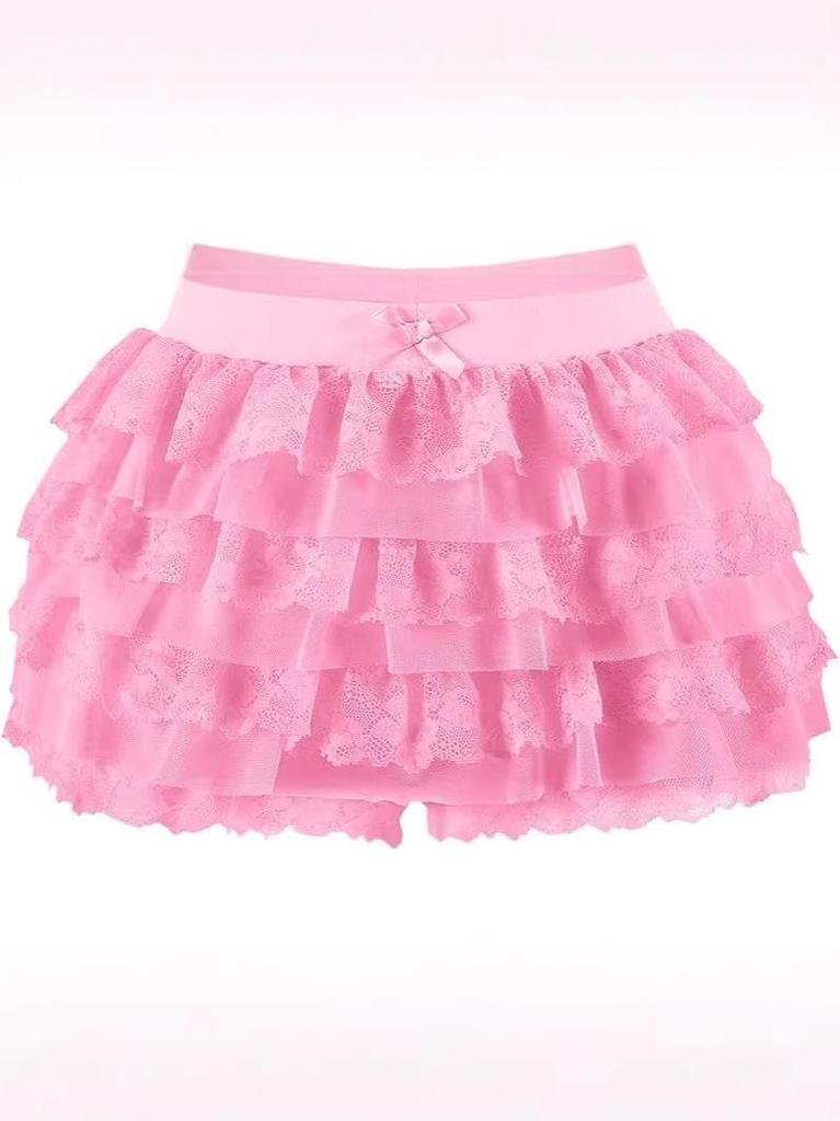 Pantaloni gonna Patchwork multistrato in pizzo europeo - Hot Pants Estivi Piccanti