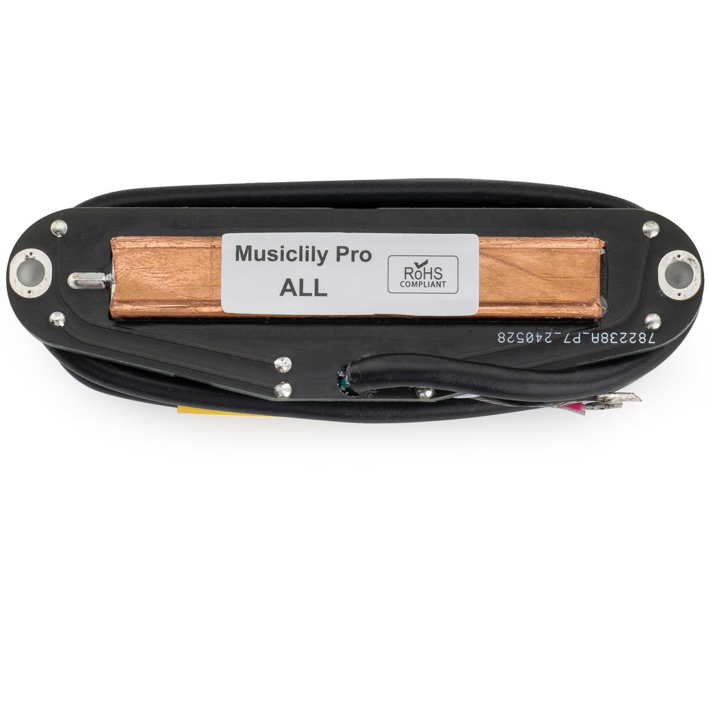 Musiclily Pro Ceramic Humbucker Super for Strat Electric White Black Rails ST-DPHC Single-Size Pickup, 13.2K Distortion, Guitars, Body,