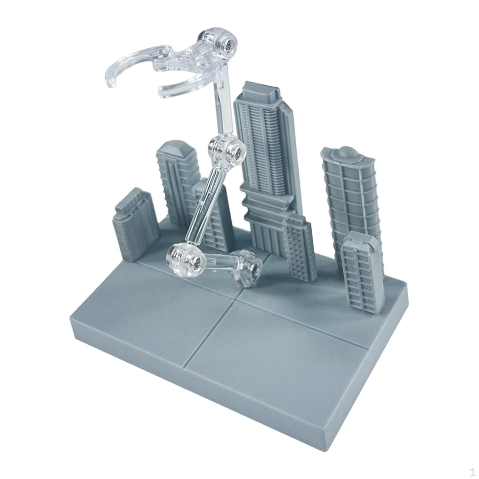 

Action Figures Display Stand Lightweight Versatile with City Background for Hg RG BB Collection Grey 10x6.5x8cm