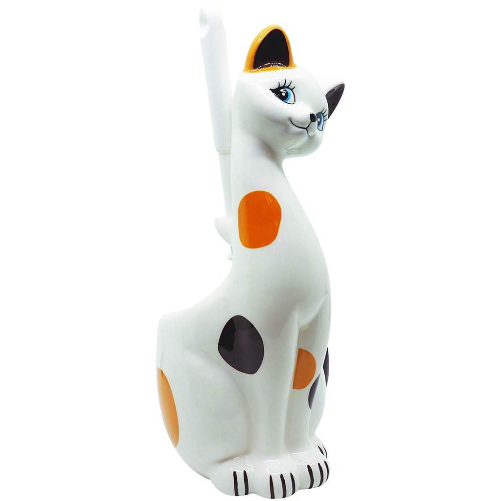 Sun Art Cute Cat Toilet Brush Holder Calico Cat SAN3305 (with Brush)