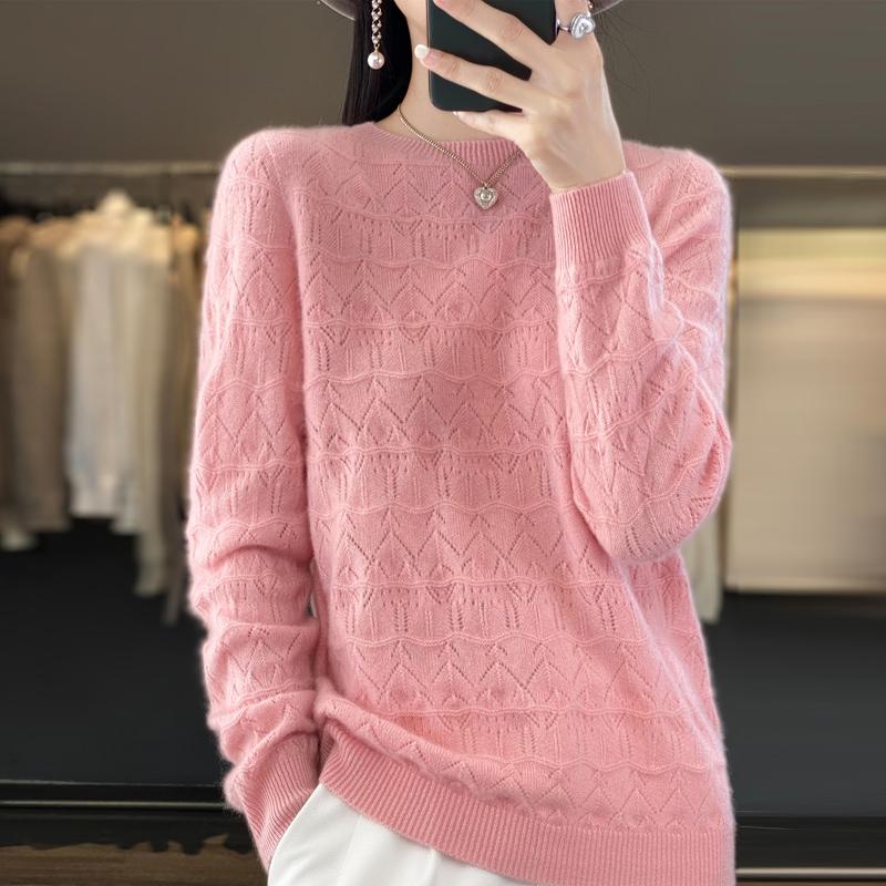 Suéter de mujer, cachemira Qinghe, 30% cachemira 70% lana, jersey de punto de invierno, suéter de otoño, suéter de cachemira de mujer, top de punto, manga larga