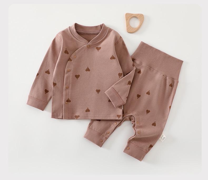 Autumn Baby Clothes Set: Cotton Pajamas & Pants for Newborns (Unisex)