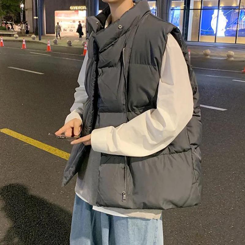 Men Jacket Vest Autumn Winter Fashion Warm Thick Cotton Coats Leisure Streetwear Loose Outerwear Male Sleeveless Vest 2024