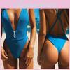 Hochwertiger Damen-Badeanzug-Bikini-Set mit Push-up-Monokini und Reißverschluss-Design