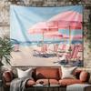 Beach chairs and sun umbrellas Digital printing polyester wall tapestry suitable for use in living rooms bedrooms bars and party