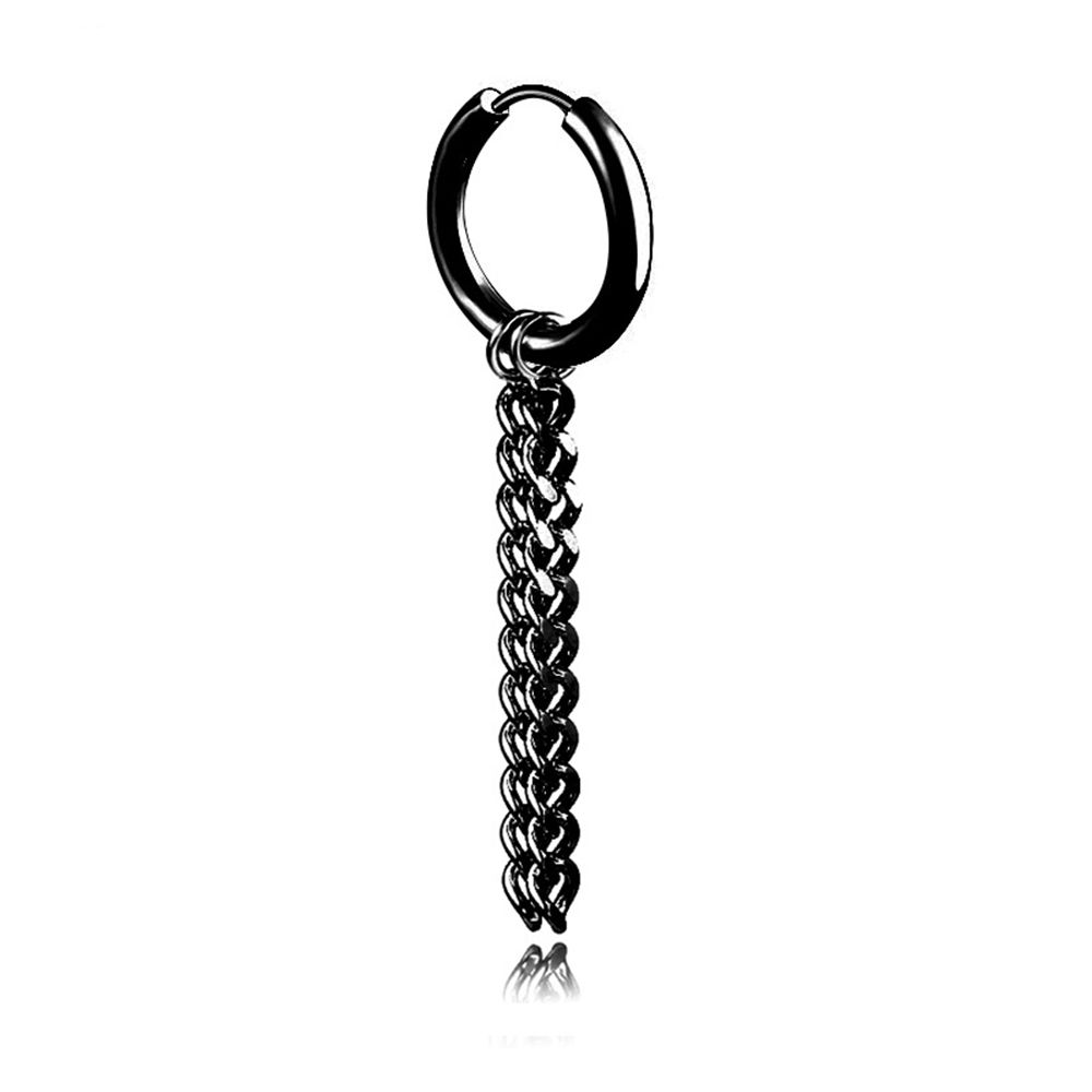 Fashion Jewelry Tassel Cross Ear Studs Men Hoop Earrings Stainless Steel Korean Style Earrings