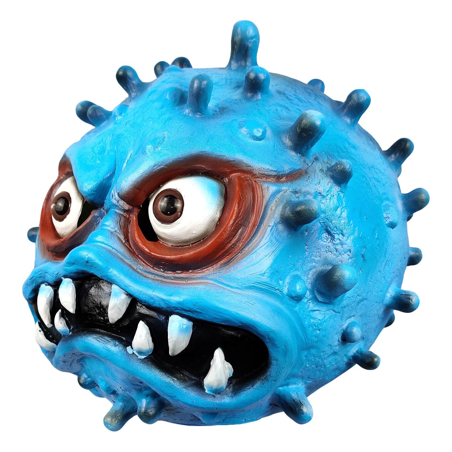 Halloween Mask Scary Demon Ghost Latex Face Mask COS Party prank and funny props синий