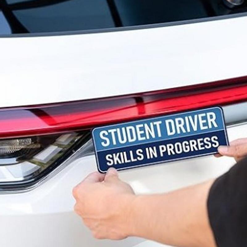 Aimant pour Voiture Conducteur Débutant Autocollant Nouveau Conducteur Haute Visibilité Autocollant de Pare-chocs pour Conducteur Novice Panneaux d'Avertissement pour la Sécurité de la Conduite des Adolescents