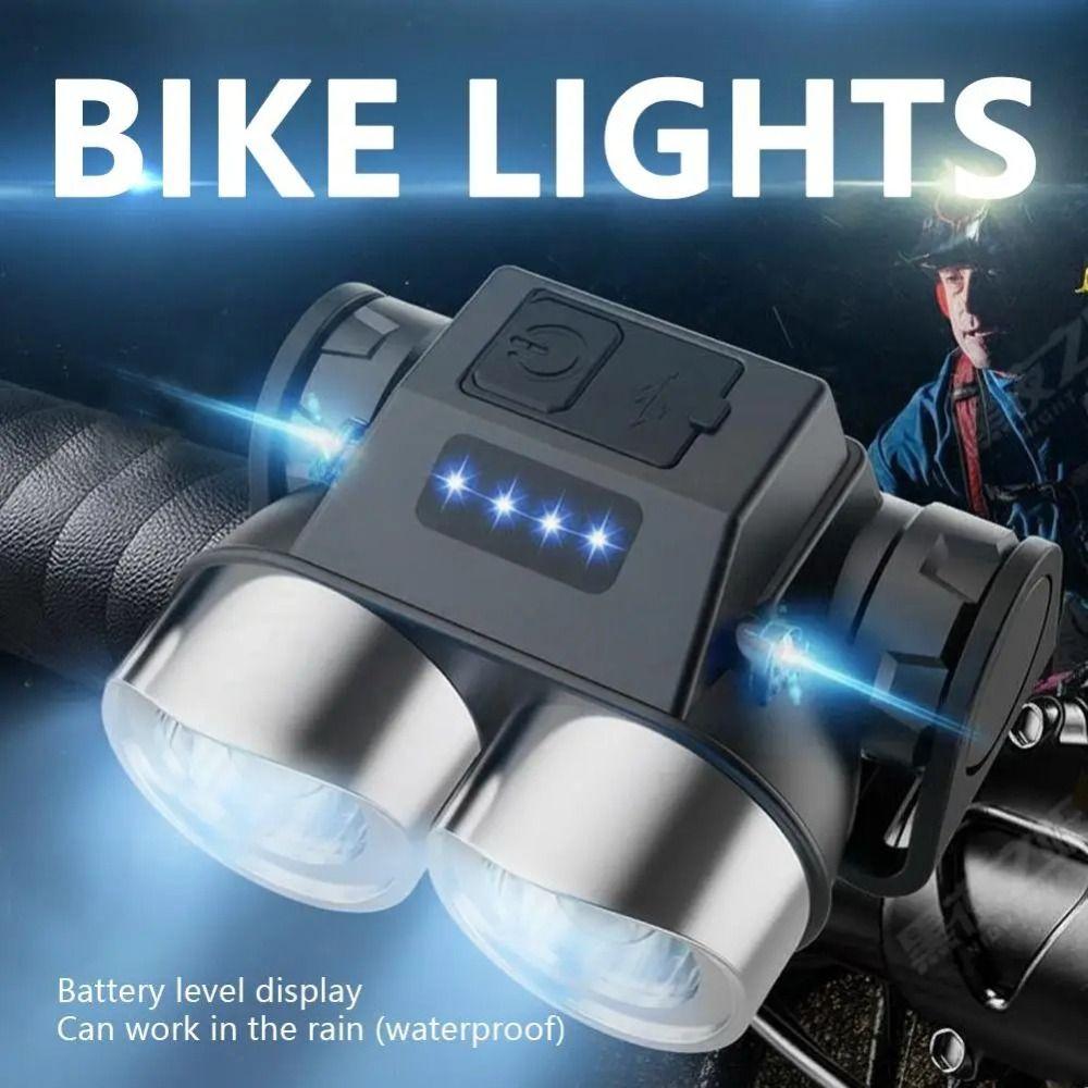Rainproof Design Bicycle Front Rear Light IPX6 Waterproof Cycling Headlight  Road Bike