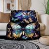 "Stained Glass Butterfly Window Art Decor"Blanket Flannel Throw Blanket for Sofa, Bed, Travel, Camping, Office, Couch, Chair, And Bed Gift f