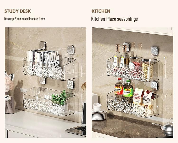 Stansfritt väggmonterat badrumsförvaringsställ: Kam, Rakhyvel, Tandborsthållare