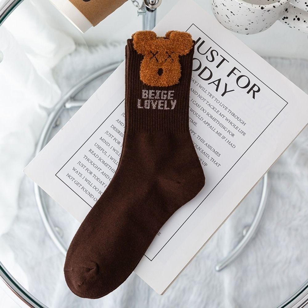 Bear Cotton Socks Cotton Middle Tube Socks Casual Bear Socks