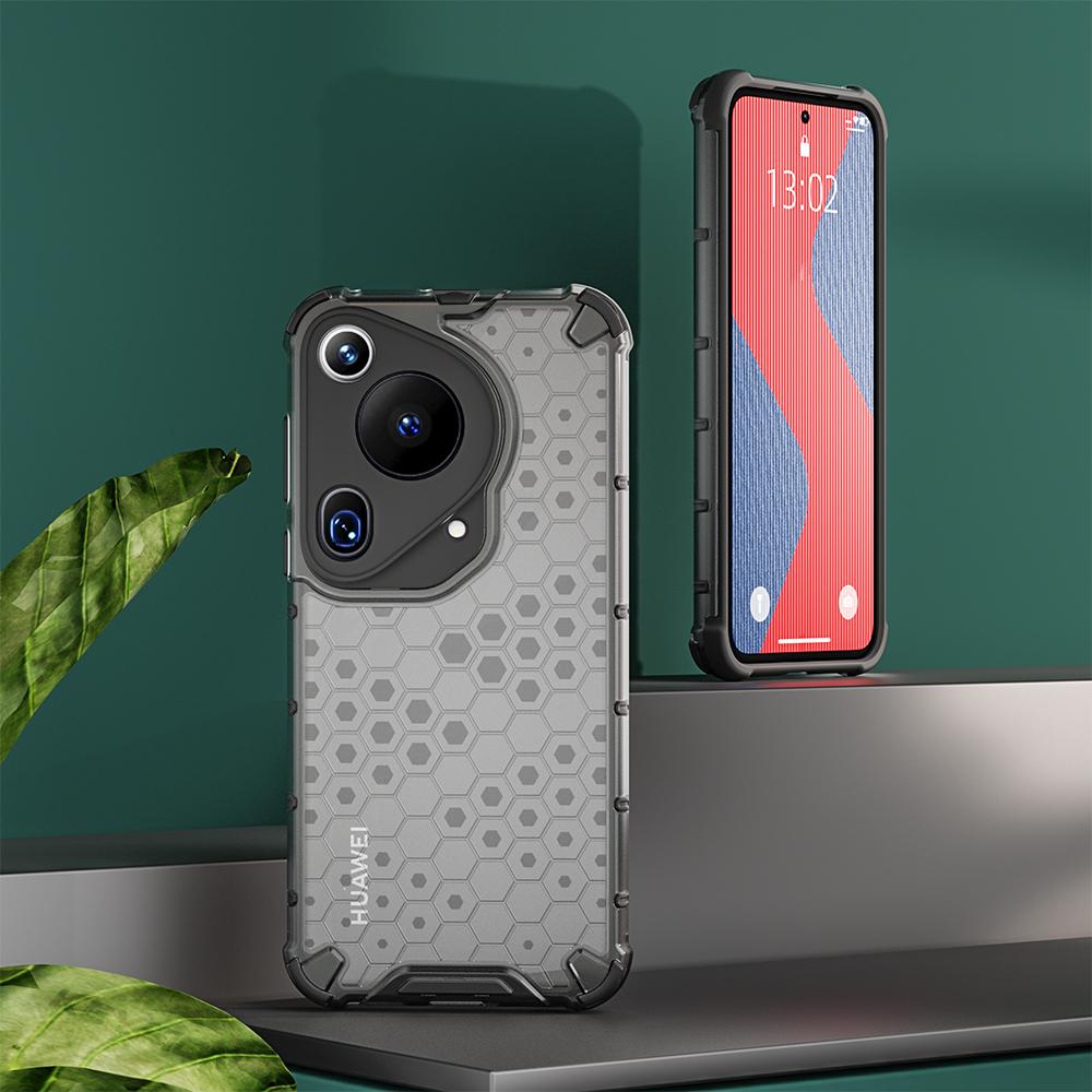 KEYSION Stoßfeste Armor-Hülle für Huawei Pura 70 Ultra P70 Silikon+PC Transparent Wabenförmige Handyhülle für Huawei Pura 70 Pro+