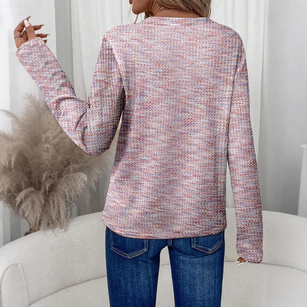 Women's Long Sleeve Shirts  Knit Tops V Neck Casual Basic Tops Pullovers