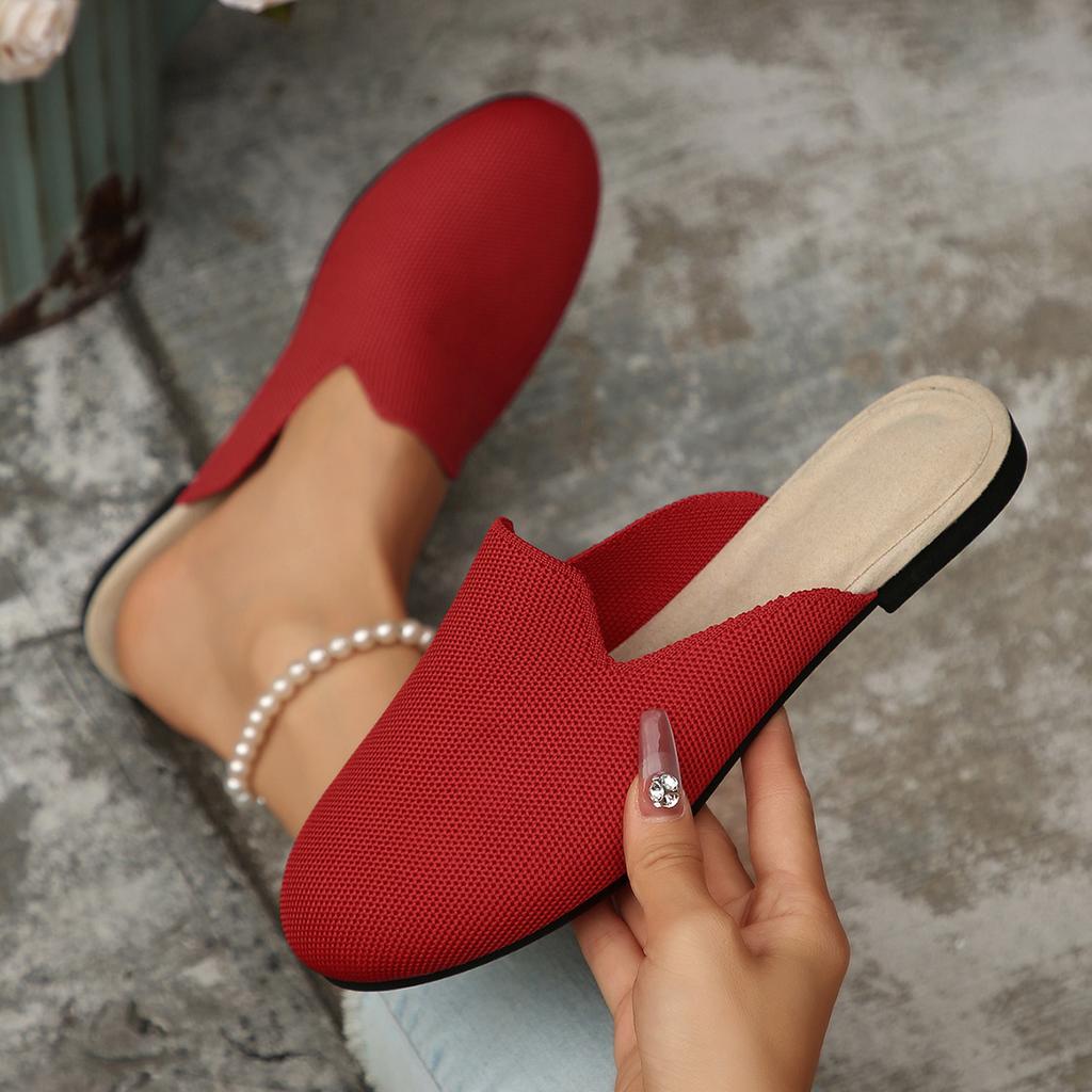 Pointed Half Slippers for Women 2025 Autumn New Female Casual Slip-On Flat Walking Shoes Woman Lightweight Non Slip Casual Shoes