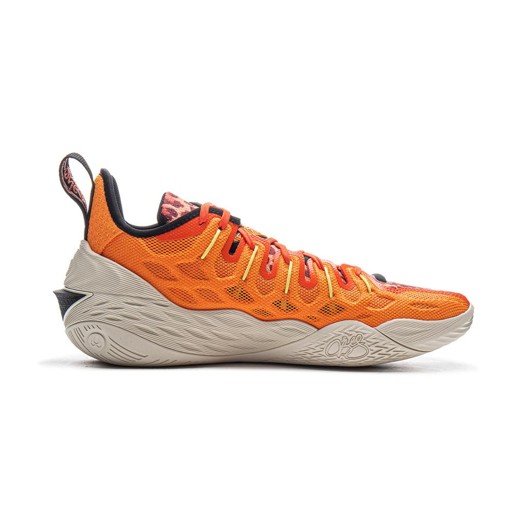 New LiNing Buckets Shock Absorbers Slip Resistant Breathable Low Top Basketball Shoes Men's Sun Orange ABAV051-1