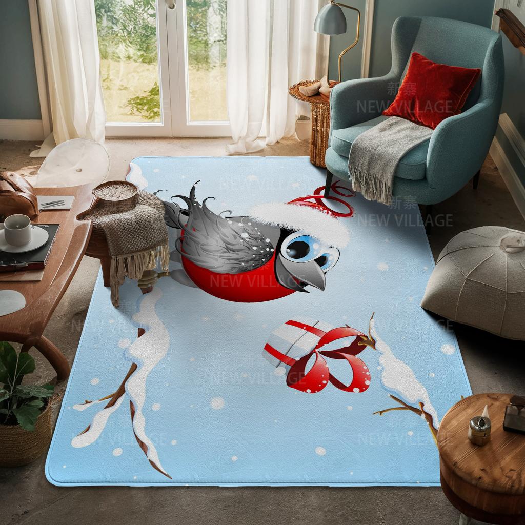 House Entrance Carpet Home Door Mat Living Room Bath Foot Bathroom Non-slip Water Absorption Rugs Bath Merry Christmas Winter