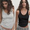 French Style British Women Clothes Shoulder Strap Cotton T-shirt Cami Sexy White Inner Wear Women Clothes U Collar Cotton Thread