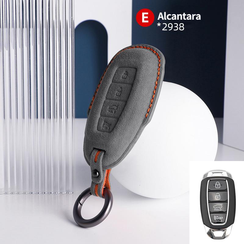 Car Key Case For Hyundai I30 Tucson Kona Encino Solaris Azera Grandeur Ig Accent Santa Fe Palisade Suede Cover Shell Keychain