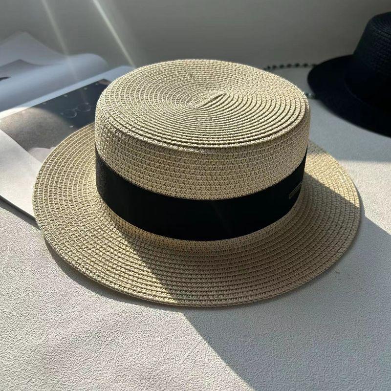 New Hat Women's Spring and Summer Flat Top Top Hat Adjustable French British Sunshade Sunscreen Travel Versatile Seaside