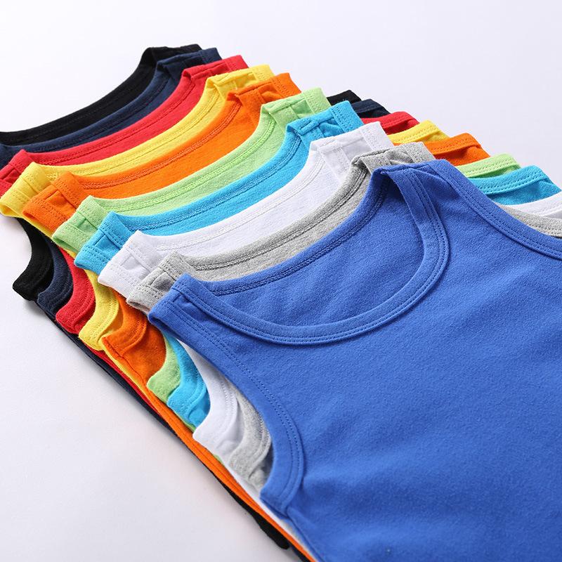 Sommerkleidung Kinderweste Baumwolle Lässiges Basist-Shirt Schweißabsorbierend Sport-Oberteil Ärmelloses Oberteil für Jungen