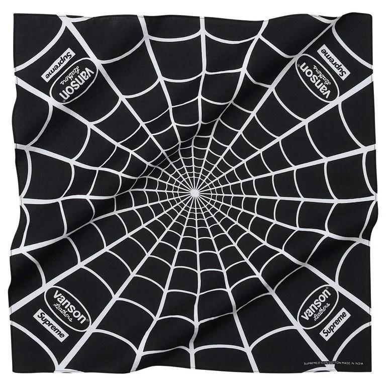 Supreme x Vanson Leathers Spider-Man Bandana Black One-Size