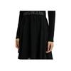 Calvin Klein Fashion Jacquard Waistband Long Sleeve Dress Women Dresses Black ZW01912-BEH