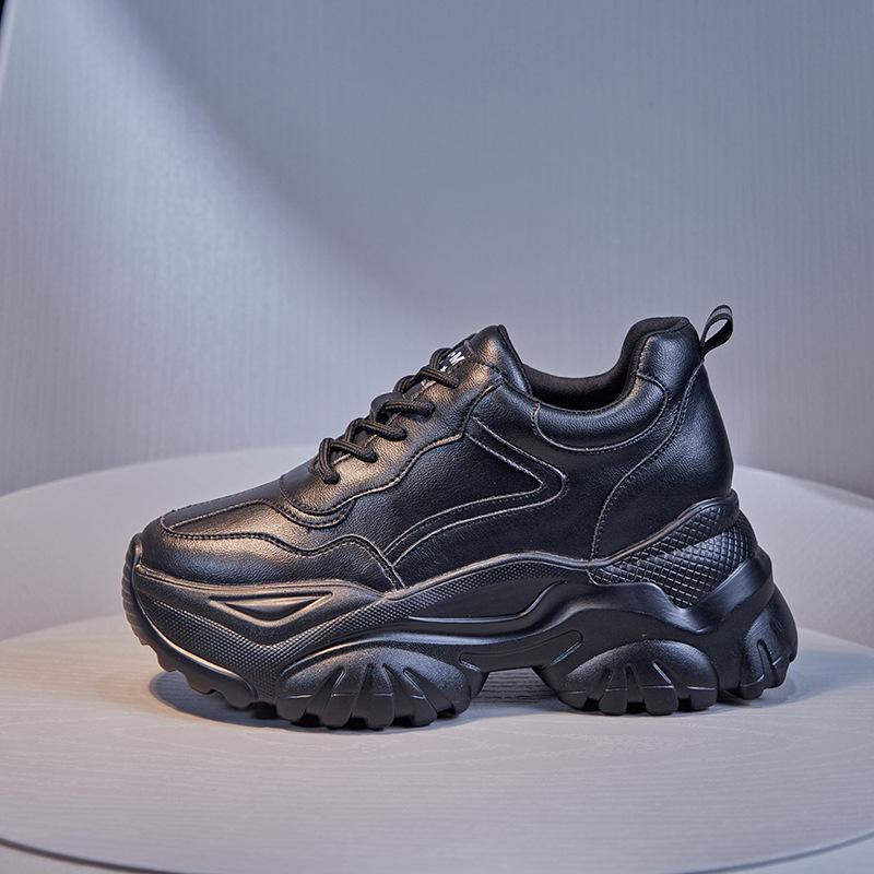 

Туфли из натуральной кожи pops, повседневная спортивная женская обувь 39 чёрный