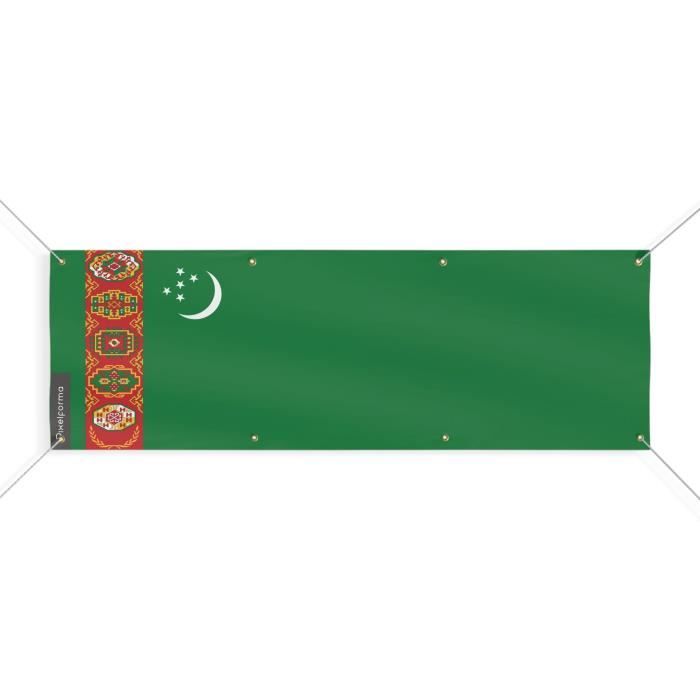 Bannière Drapeau Du Turkménistan 8 Oeillets 70x210 Cm
