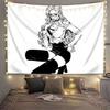 Monochrome Anime Girl Anime Tapestry for Bedroom, Wall Hanging, Wall Decor, Home Decoration, Backdrop, Soft Blanket Boho