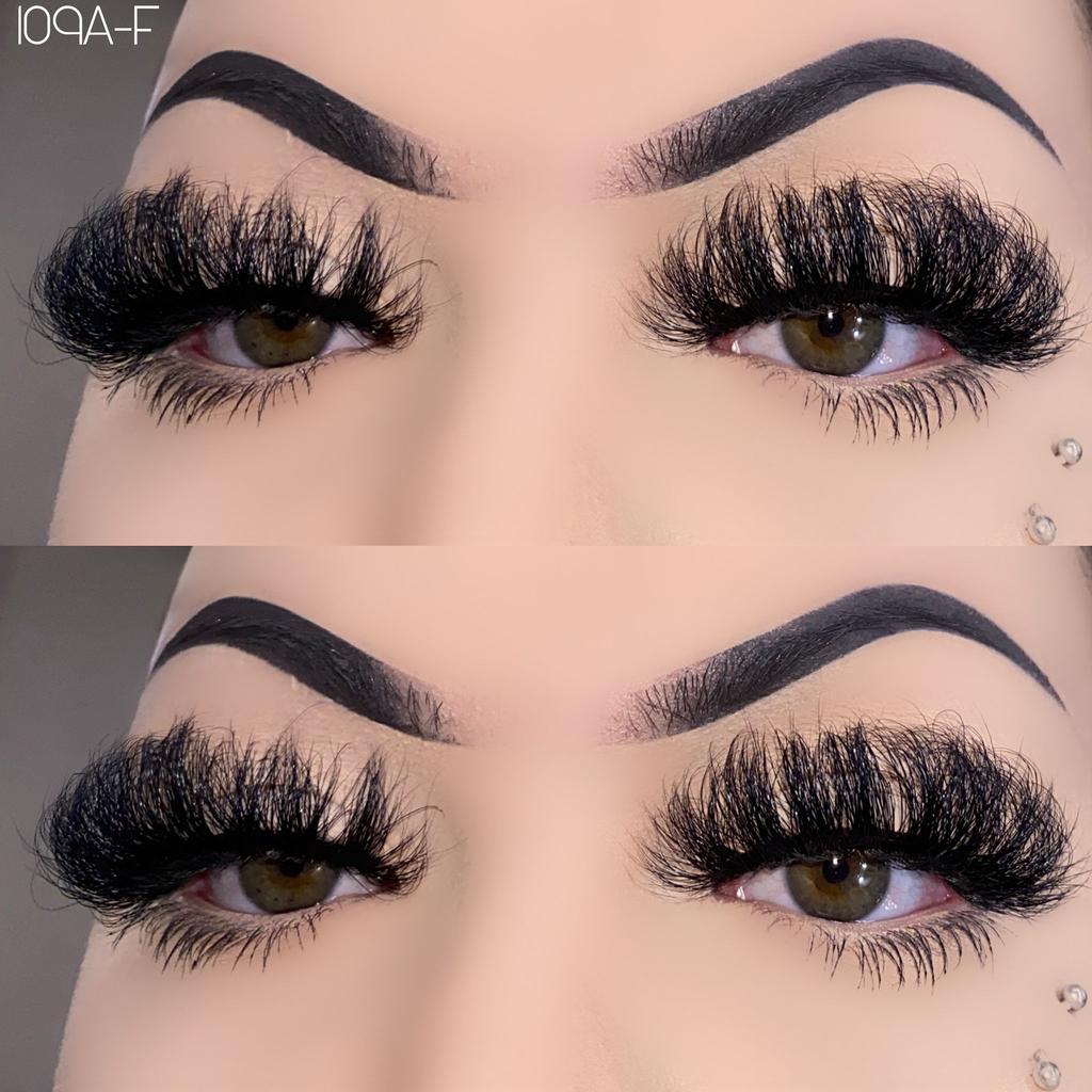 Russian 25MM Fluffy Lashes D Curl Mink Lashes Long Thick Natural False Eyelashes Wholesale Lashes Vendors Makeup Mink Eyelashes