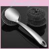 Steel Wool Scrubber Dish Brush With Handle Deep Cleaning Metal Set For Kitchen