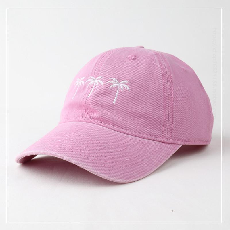 Unisex Washed Cotton Cap coconut palm Embroidery Vintage Baseball Cap Men Women Adjustable Casual Outdoor Streetwear Sports Hat