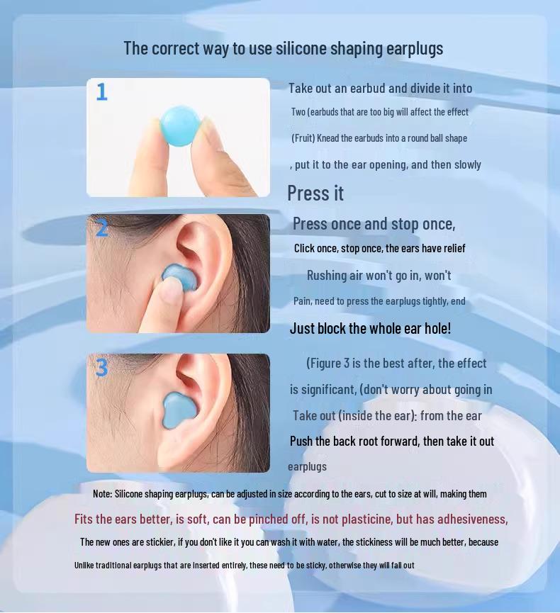 German Silicone Soundproof Earplugs for Sleep and Study - Noise Reduction, Painless, Anti-Noise