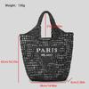 Handmade Straw Embroidered Letter Tote - Spacious, Versatile Woven Shopping Bag for Women