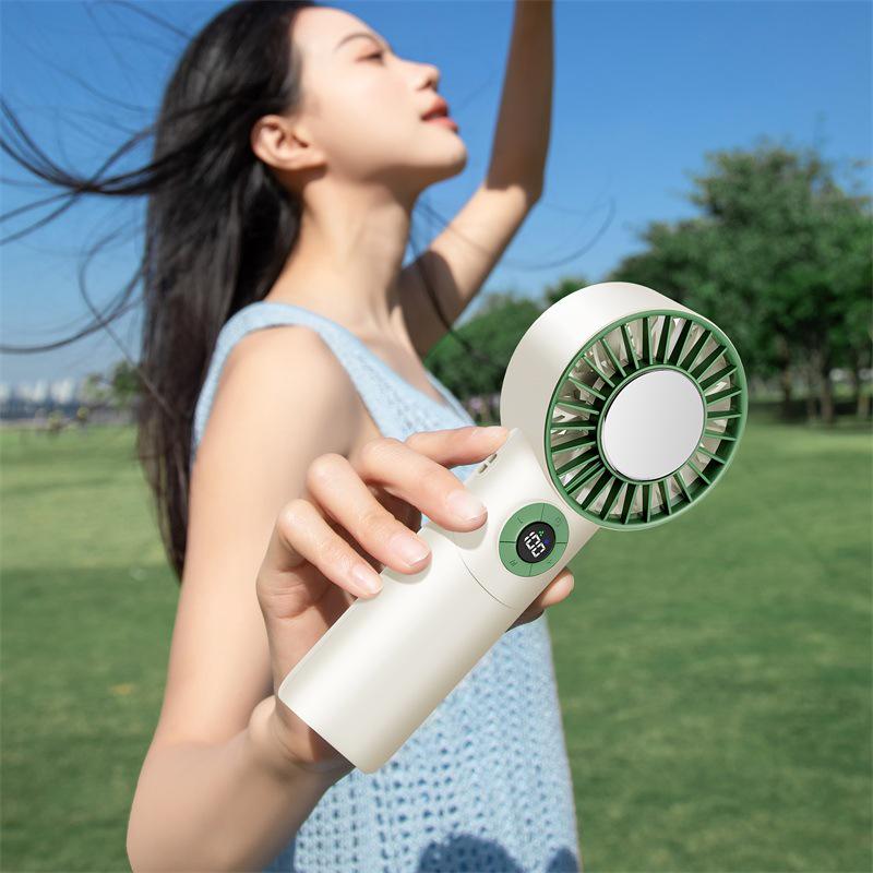 2026 Digital Display USB Mini Handheld Fan - 100-Speed, Foldable & Portable