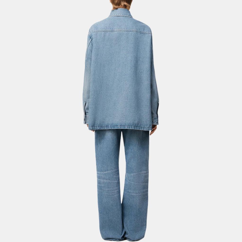 AMIPARIS Jaqueta Jeans Feminina Manga Longa Gola Lapela Cor Sólida Solta Jaquetas Femininas Azul Claro FJK273DE0046480