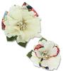 Kamakura Crafts [Kamakura Craft] Japanese-style Hair Ornament  Peony Flower Hair Clip, Large and Small, Set of 2, White