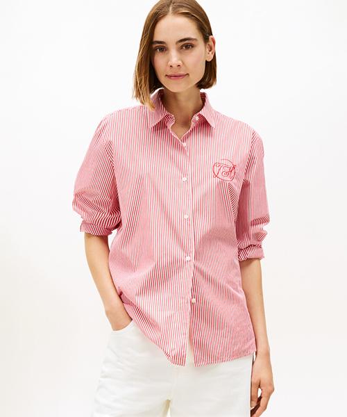 TOMMY HILFIGER Cotton Easy Stripe Shirt (T22G0Wsh032Wt10E7)