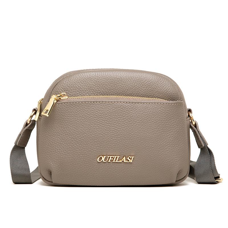 

New leather women s bag simple and fashionable mobile phone bag first layer cowhide shoulder messenger bag bag women сірий колір
