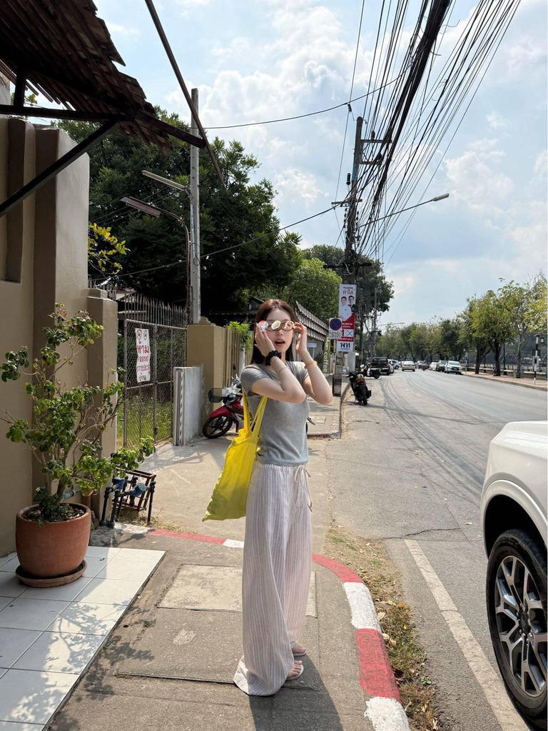 Versatile Korean Style Striped Straight Casual Pants - Fixed Dye, Loose Long Fit (26, Spring Style A820)