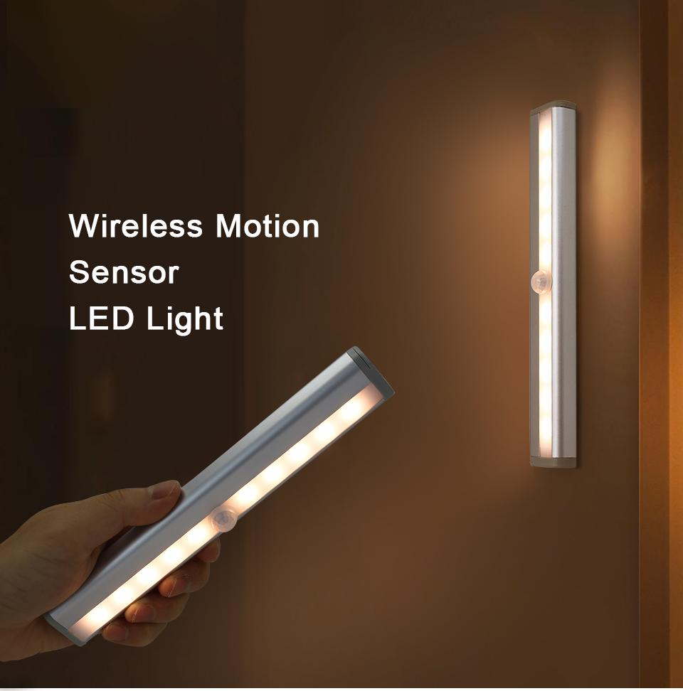 Night Light PIR Motion Sensor Closet Cabinet Corridor Lights Wireless Night Lamp Kitchen Stair Lighting Luminaria