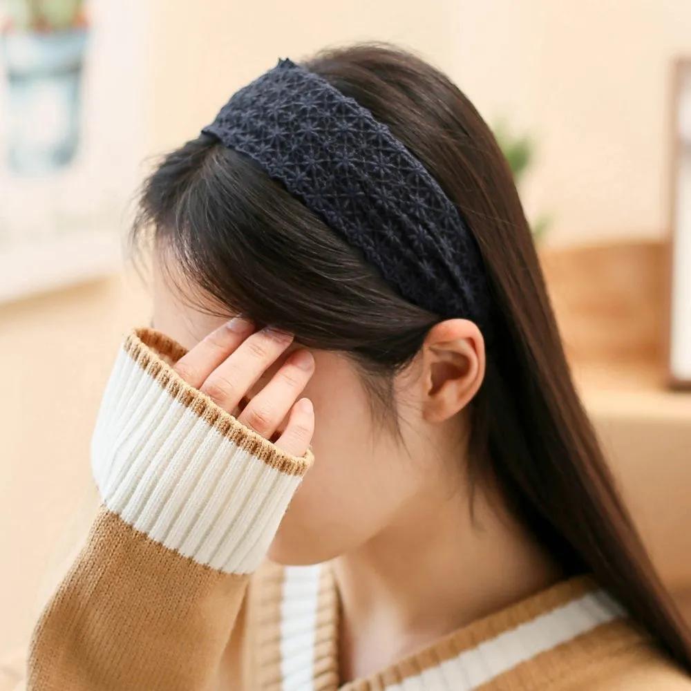 Daily Headband Designer Headband Angel Shushu Oriental Lace Hairband Navy Orange Vidastory