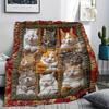 Böhmische Flanelldecke mit Katzenmotiv | Mehrfarbige Polyester-Überwurfdecke für ideale Sofa-Nickerchen Perfektes Geschenk für Katzenliebhaber
