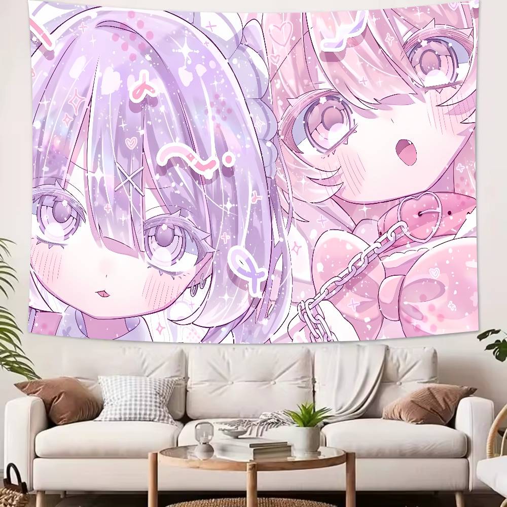 Luxury Fashion Hot Cute Pink Angel Tapestry Decoration Bedroom Dormitory Background Cloth Holiday Home Living Room Club Tapestry