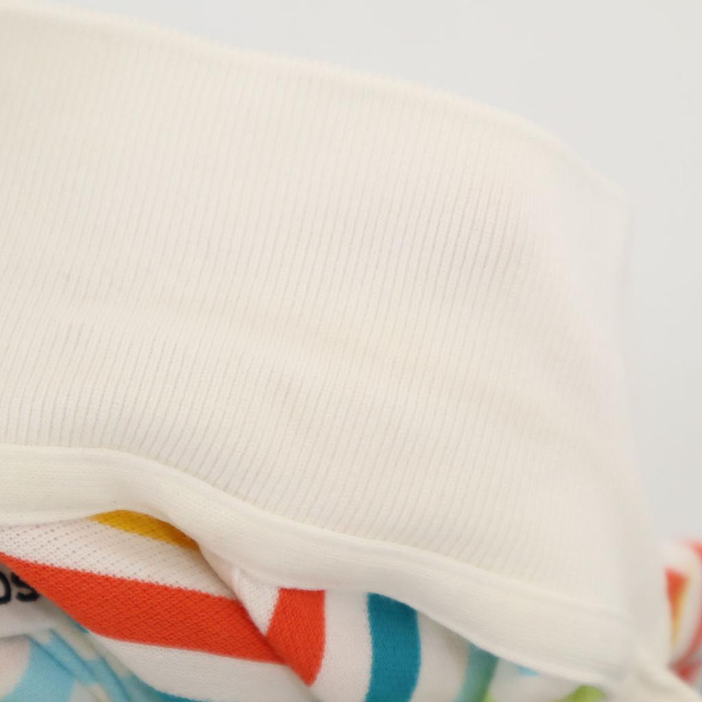 Lacoste Made In Japan Border Pattern Short Sleeve Polo Shirt 40 Fawn Women Used