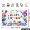 2D Bright Multicolor Happy Birthday Background Cloth for Party