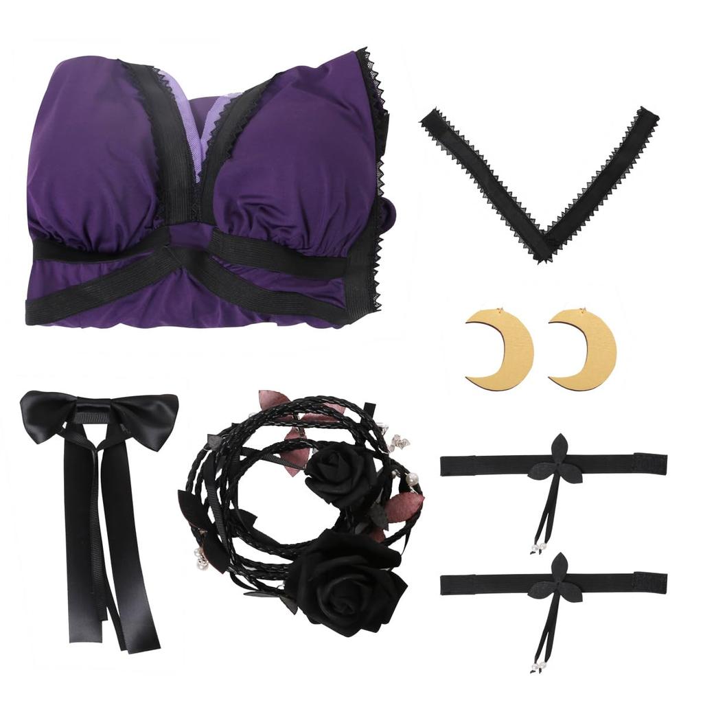 NIUKACOS FF7 Tifa Cosplay, Adult Purple Dress, Game Costume, Anime Costume, Adult, Halloween, Photo Shoot, Event, Tifa Cosplay, XXL/3XL